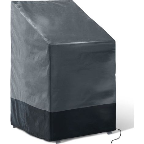 Set of 2 covers for 4 to 6 stackable garden chairs, dimensions 70 x 70 x 120 cm, waterproof stackable chair covers (1/5)