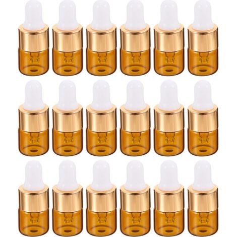 25-Piece Tinted Glass Dropper Bottles, Reusable for Essential Oils, Travel and Aromatherapy, Pipette Cap, Random Color (1/5)