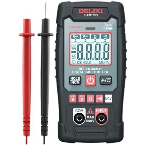 Multimètre Numérique , Voltmètre Automatique (Tension AC/DC, Résistance, Continuité, NCV) Testeur de Compteur avec Rétroéclairage de L'écran LCD et Lumière LED (1/5)