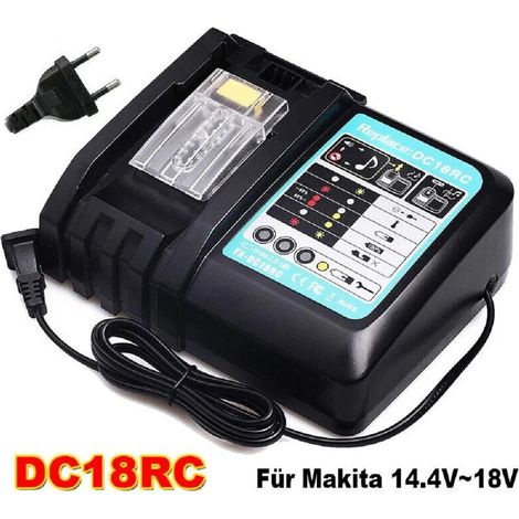 DC18RC 14.4V-18V 3A Li-Ion Ladegerät kompatibel mit Makita DC18RC DC18RD DC18RA DC18SD DC18SF um mit BL1830 BL1840 BL1850 zu arbeiten MTC2003 (1/5)