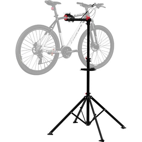 WOLTU Supporto di Manutenzione per Bicicletta, Porta Bici con Testa Girevole a 360°, Carico 25 kg, Altezza Regolabile, Quadrangolare