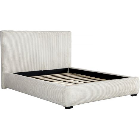 Letto matrimoniale in velluto a coste "Montana" - 180 x 200 cm - Beige (1/4)