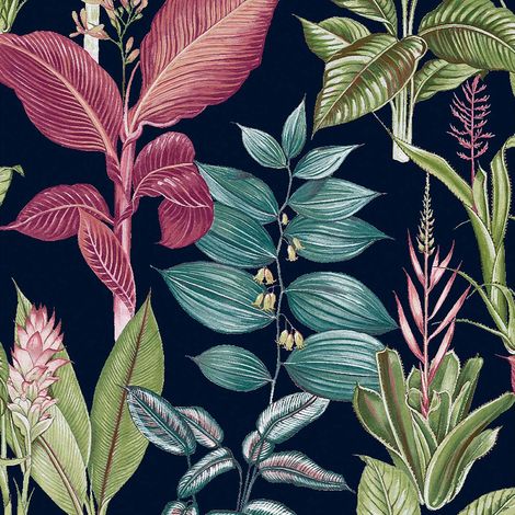 Next FANTASY RAINFOREST LEAVES Blau Vliestapete 10mx52cm
