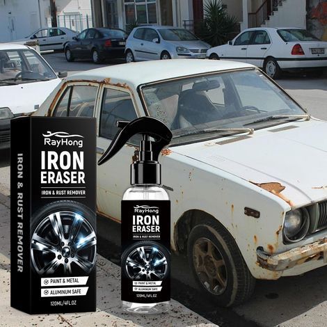 Car rust cleaner removes rust, cleans dirt, brightens, polishes, and refurbishes tires -- 120ML (1/5)