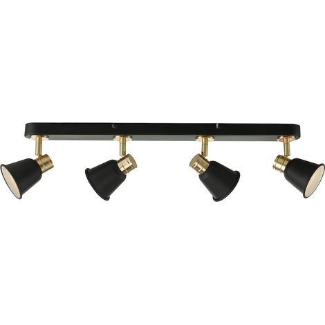 DAR FRY - Barre de projecteur noir et or rose, 4x GU10 (1/5)