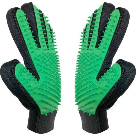 Gants de Toilettage Massage Chien Chat - Nettoyage de Poils d'animaux en Caoutchouc 2 In 1 Pair (1/4)