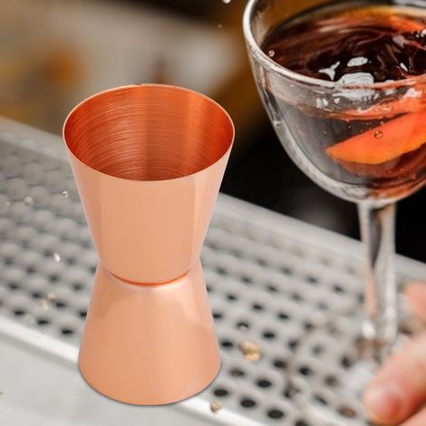 Cuillère doseuse en acier inoxydable 30/45ml double tête pour cocktail, mesure alcool en once. (1/4)