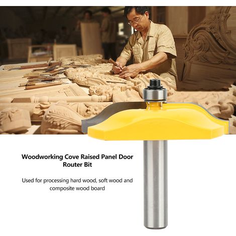Fraise à router pour porte moulure concave panneau bombé menuiserie tige 1/2 pouce carbure jaune 1 pièce (1/5)