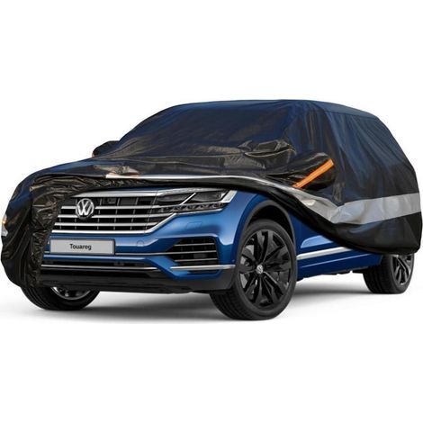Autoabdeckung 10 Schichten Wasserdicht Atmungsaktiv für VW Touareg (2018-2023) Schwarz (1/5)