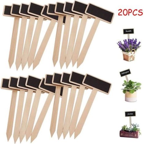 Étiquettes de Plantes,Marqueurs de plantes aromatique de tableau noir en bois,pour Potager,Pot de Fleur,Graine en Pot,Herbes,Légumes (1/4)