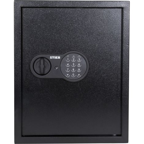 STIER Schlüsseltresor / Schlüsselkasten mit Elektronikschloss, 71 Haken, Verrieglung durch Code, Tür doppelwandig, inkl. Notschlüssel, Schlüsselbox, 8-stelliger Code