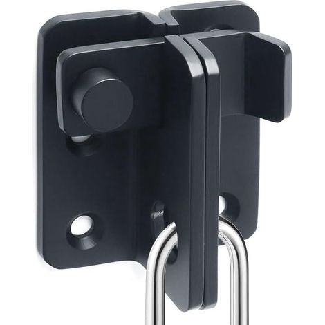 Acier Inoxydable Loquet Coulissante Serrure Volet Loquet Porte Verrou Portail pour abri de jardin, salle de bain, garage, fenêtre, ouverture à gauche Ouverture gauche Noir L (1/5)