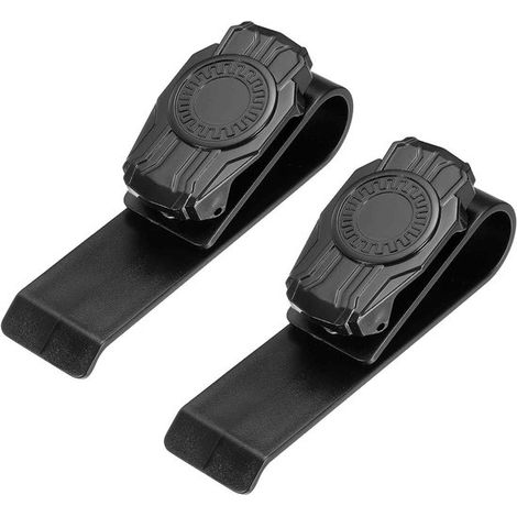 Set di 2 portaocchiali per aletta parasole auto: clip per occhiali da vista e portaocchiali da sole azionabili con u,carte e ricevute). Nero,Nero (1/3)