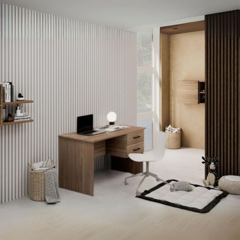 Scrivania due cassetti Tiffany 119x64x75h colore noce naturale (1/2)