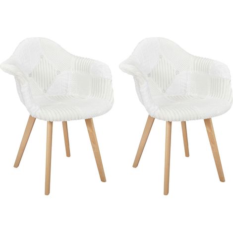 Lot de 2 Fauteuils - HOME DECO FACTORY - Scandinave Patchwork - Beige et Marron (1/7)
