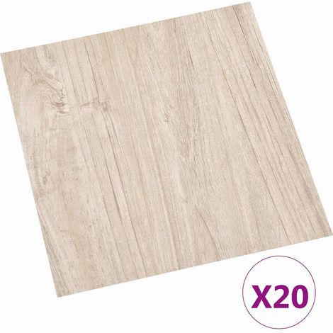 vidaXL Self-adhesive Flooring Planks Light Brown and White