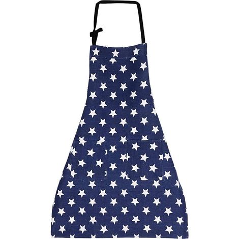 Schürze Küchenschürze (Marineblau), Küchenschürze für Damen, verstellbare Schürze aus Baumwollleinen für Familienküche, Restaurant, Grillen (1/5)