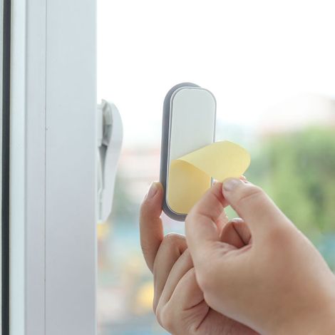 Filiyano-Lot de 4 boutons de tiroir autocollants gris à fixation instantanée - pour meubles de cuisine, tiroirs, fenêtres, portes coulissantes et (1/4)