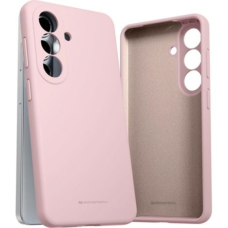 Custodia in silicone Mercury per Samsung Galaxy S26, colore rosa sabbia.