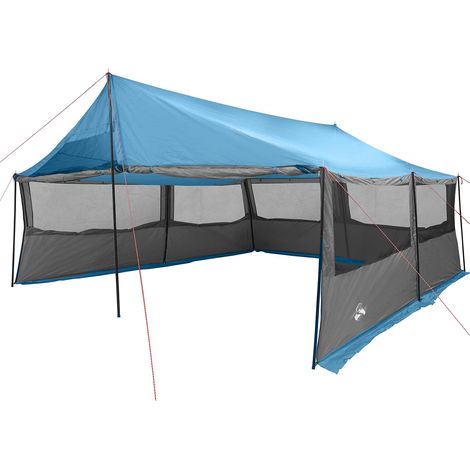 vidaXL Tienda Familiar Azul 600 x 400 x 268 cm Poliéster y Acero (1/2)
