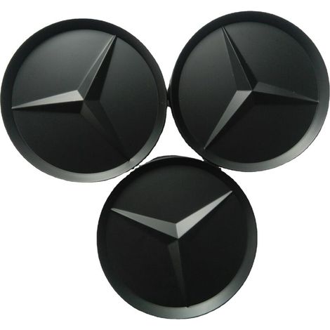 Fits matte Mercedes-Benz One Piece hubcaps, hubcaps and rims, 75 mm, 4 pieces Matte black (1/3)