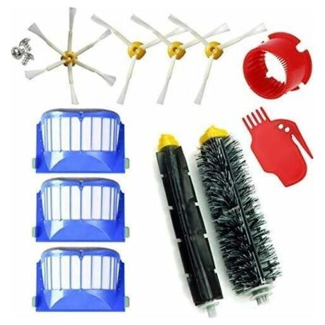 Replacement parts kit for Roomba 600 series (605, 610, 612, 615, 616, 620, 621, 630, 645, 650, 651, 655, 660, 665, 670, 671) (11 pieces), compatible with iRobot – brushes and filters--DTEKGAZ