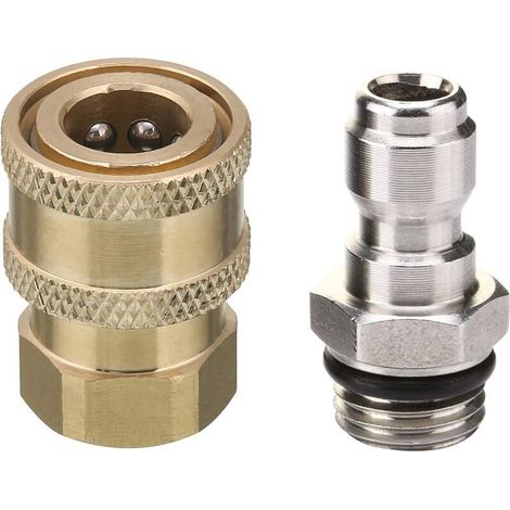 Kit Adaptateur Raccords Rapides Nettoyeur Haute Pression - 1/4" NPT - 5000 PSI - Laiton - 1 Pièce (1/4)