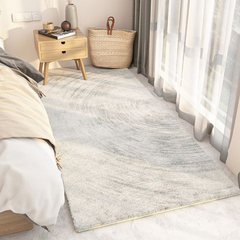 Couverture de chevet Monanga,Shaggy à Poils Ras Carpette Non Excrétion Fluffy Tapis Moderne Tapis,Durable Antidérapant Tapis de Porte pour Salon Chambre Chambre D'enfant Entrée Déco-D,60160cm (1/4)