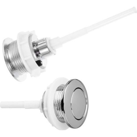 Set mit 2 Toilettenspülknöpfen, 38 mm, Einzelknopf, verchromtes Ersatzteilset, robustes ABS, einfache Installation, universelle Kompatibilität