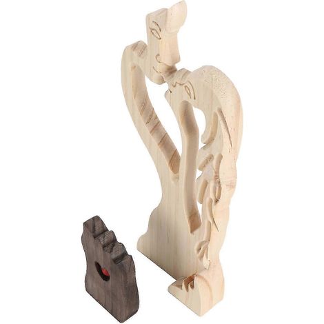 Sculpture abstraite en bois faite à la main, représentant un couple amoureux éternel, ornement décoratif « Baiser romantique d'amoureux ». (1/5)