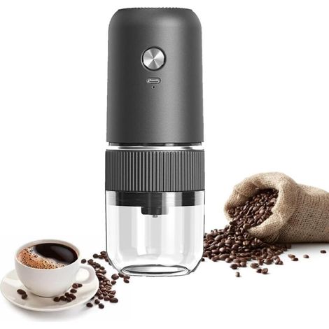 Elektrische Kaffeemühle – Mini-Kaffeemühle mit Akku (1200 mAh), Fassungsvermögen: 25 g Kaffeebohnen, tragbar und kompakt für Zuhause oder Büro