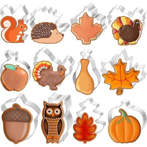 Set di formine per biscotti, stampi per crostate, stampi da forno, decorazioni per dolci, acciaio inossidabile, 12 pezzi, argento (1/5)