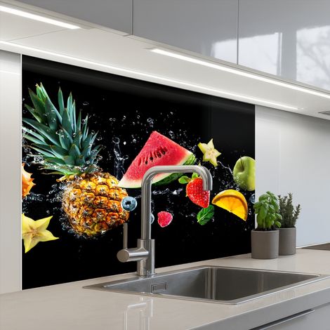 SALPICADEROS DE COCINA Splash - Fruta - Negro 100x80 (1/5)