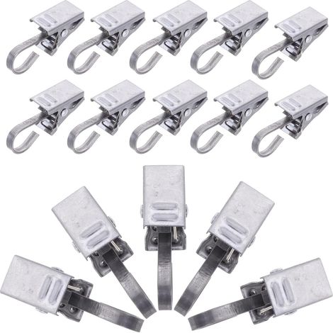 36 Stück Robuste Edelstahl Teppich und Gardinenclips Silber Schwere Wandteppich Aufhänger für Zuhause und Büro Vielseitige Vorhanghalter und Quiltbefestigungen (1/5)