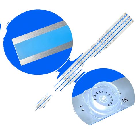 LED-Hintergrundbeleuchtungsstreifen, Länge 973 mm, LED-Spannung 3 V, Material Aluminium, 4 Streifen enthalten, insgesamt 36 LEDs (1/5)