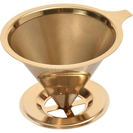 Kaffeefilter aus Edelstahl, für die manuelle Zubereitung, wiederverwendbar, papierlos, kompatibel mit Haushaltsgeräten. (1/5)