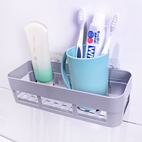 Porte-Objets Murale Suction - Support de Rangement Sans Perçage pour Salle de Bain - Égouttoir à Ventouse - 1 Pièce (1/5)