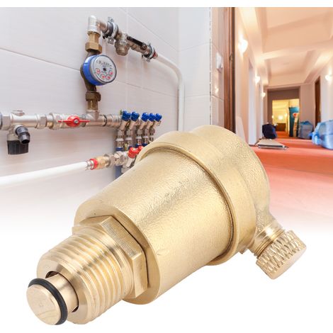 Soupape de purge d'air à filetage mâle G1/2, vanne de purge d'air automatique pour système de chauffage, ventilation et climatisation (CVC) domestique (1/5)