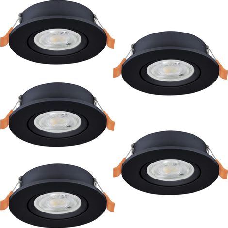 Faretto Incasso Moderno Barranco Plastiche Nere 5 Luci Led 4,5W 5X450Lm Ip20 (1/3)