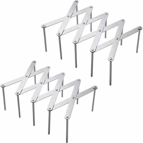 Support de couvercle en métal inoxydable, organisateur de couvercles ajustable pour casseroles et poêles, rangement pratique (lot de 2) (1/4)
