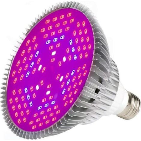 Ampoule LED horticole pleine spectre 100 W, 150 LED, acier inoxydable, 122 x 125 mm, culot E26 E27 pour plantes (1/5)