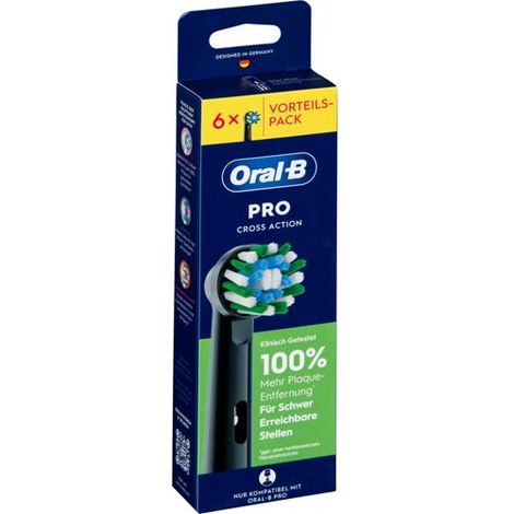 Oral-B Pro CrossAction Schwarz 6er Aufsteckbürsten