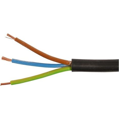 Câble souple en PVC H05VV-F 3 G 1,5, noir