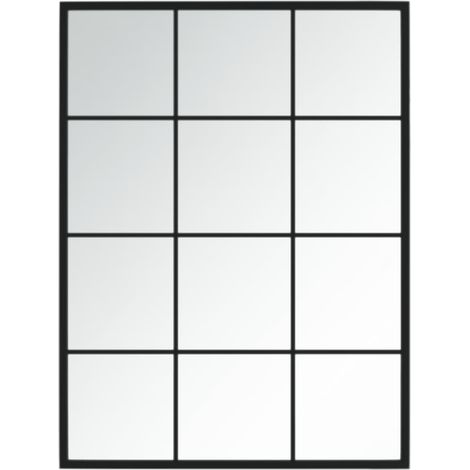Miroir mural noir 80x60 cm métal