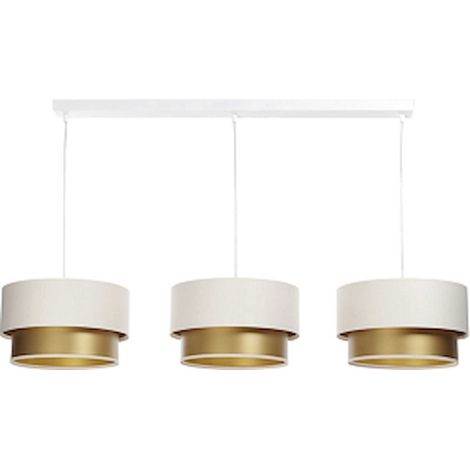 Suspension élégante satin crème intérieur doré effet lumineux - crème satinée et intérieur doré (1/5)