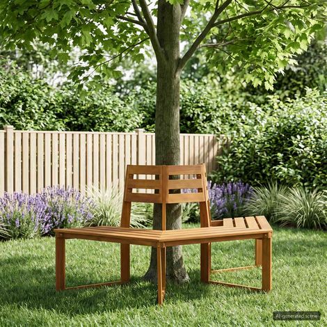 vidaXL Panchina per Alberi 160 x 70 x 86 cm Legno di Acacia Massello (1/5)