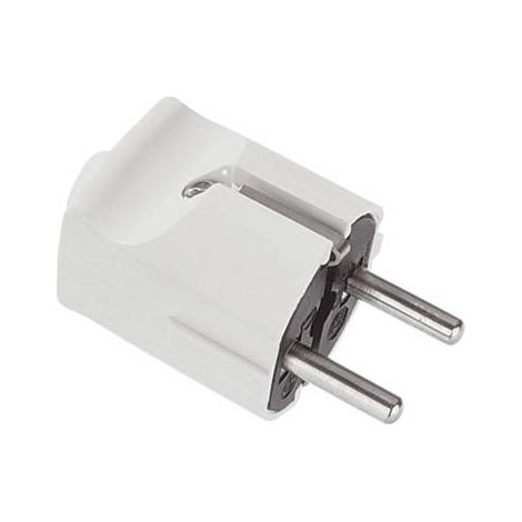Bachmann 910.270 Fiche électrique mâle avec terre plastique 250 V blanc IP20 (1/2)