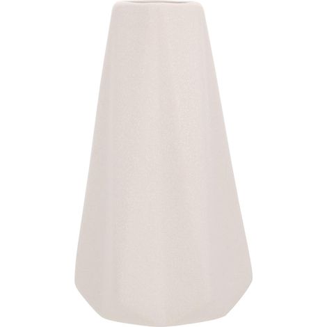 Vase à Fleurs Style Simple et Élégant en Céramique Design Diamant Plié Blanc pour décorer la Maison Fleurs ou Plantes Succulentes (1/5)