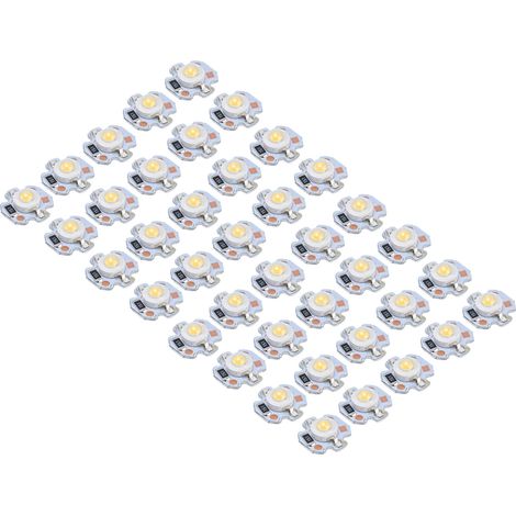 Lot de 40 ampoules LED 1W 24V 16mm/0,6in à culot aluminium, faible consommation, pour lampes torches et phares, lumière chaude (1/5)