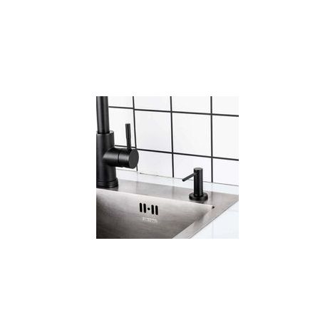 500ml Acier inoxydable Distributeur de savon Noir Pompe à Savon pour Evier de cuisine